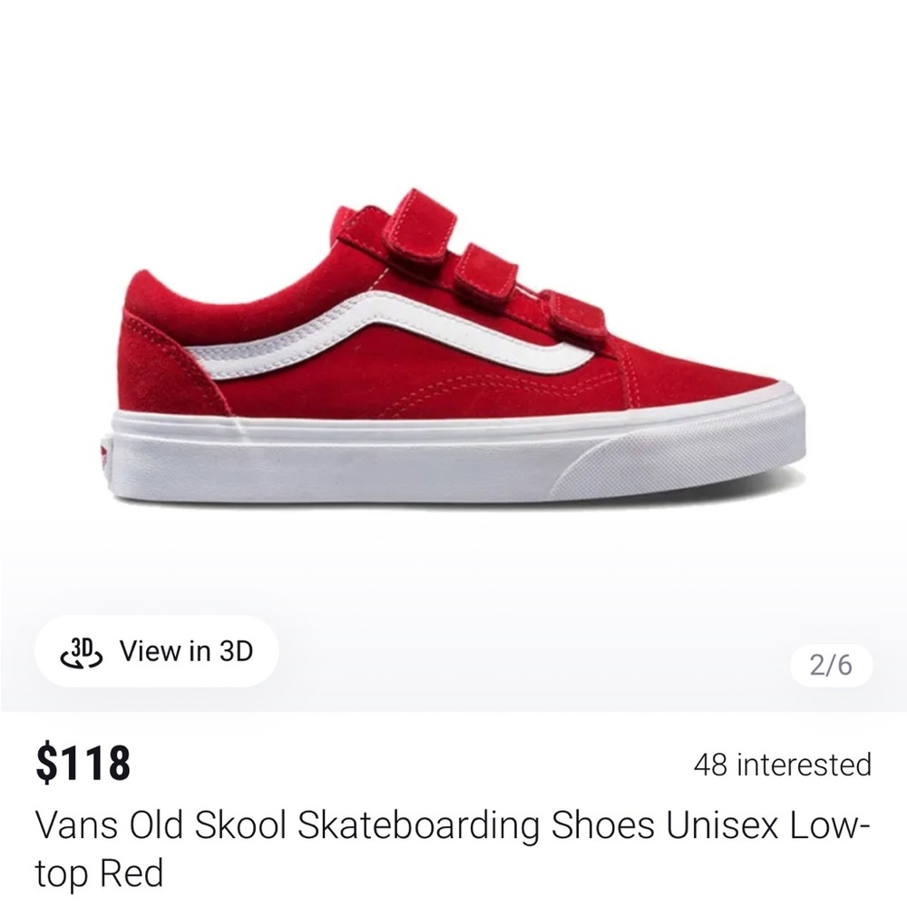 Rare Vans old skool skateboarding shoes red. Unisex. Size 4.5 / 6